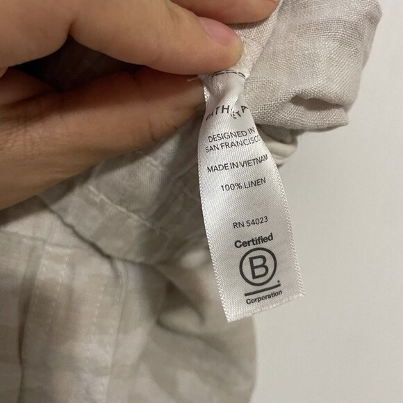 Athleta Cabo Tide Linen Jogger Pants Sz 6 Camo Crop Ankle Pull On Pockets - Picture 13 of 15